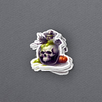 Spooky Skull Vinyl Sticker Reading Weatherproof Decal Halloween