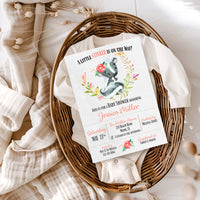 Little Stinker is on the Way- Skunk Baby Shower Invitation