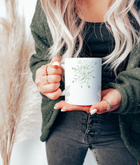 Snowflake Ceramic Mug — Winter Snowflakes 11oz & 15oz Holiday Coffee Cup