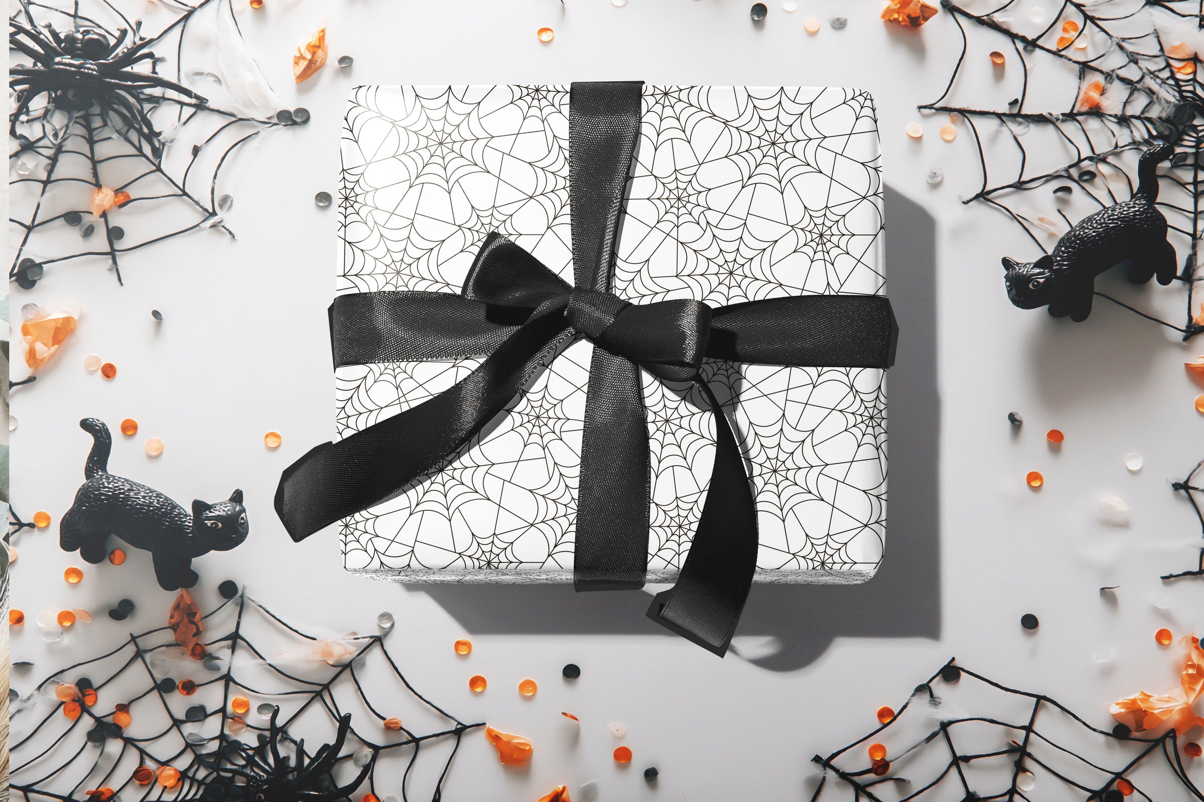 Spider Web Halloween Wrapping Paper