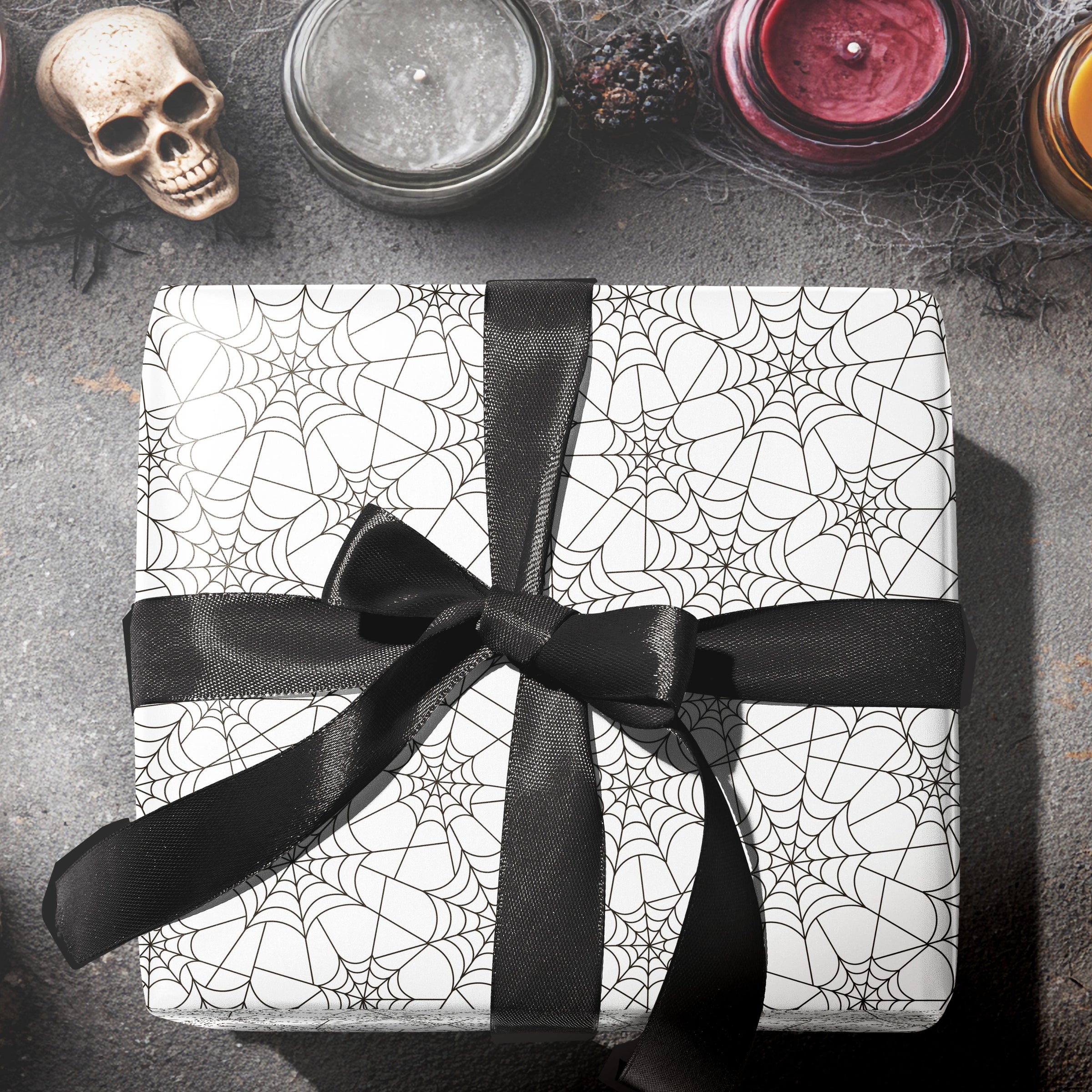 Spider Web Halloween Wrapping Paper