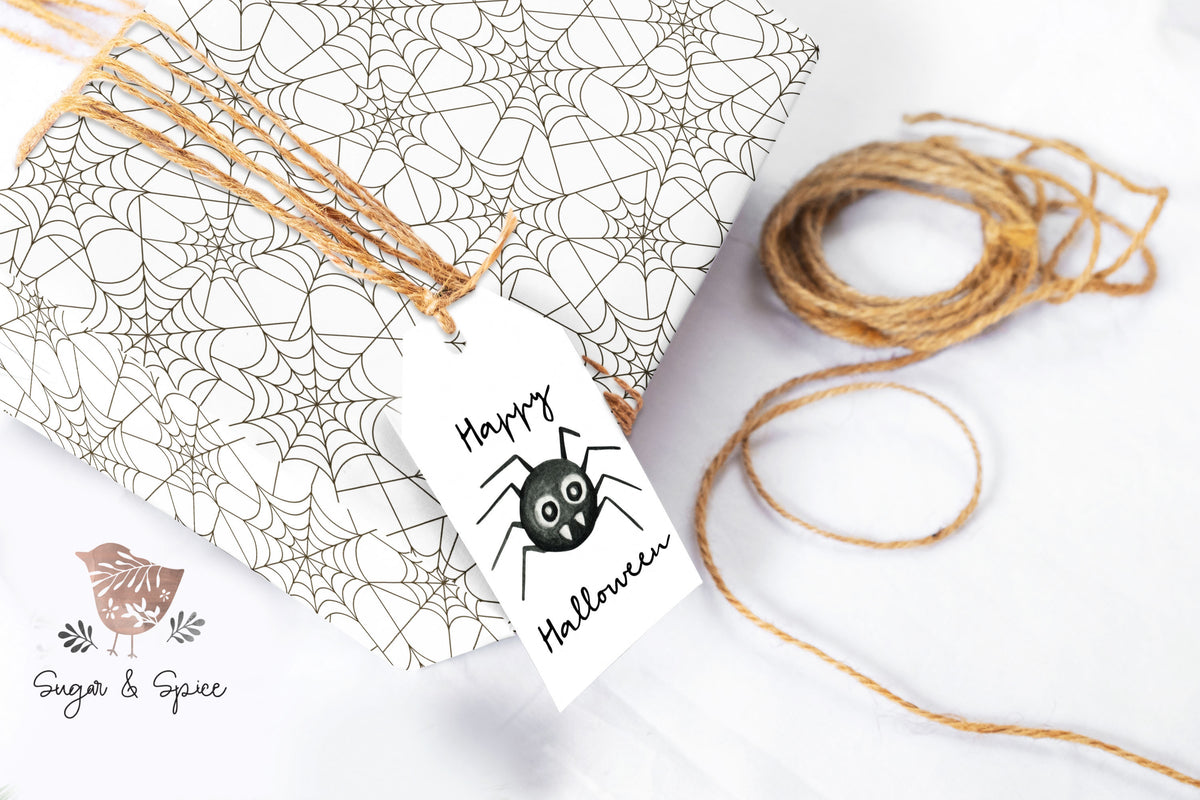 Spider Web Halloween Wrapping Paper