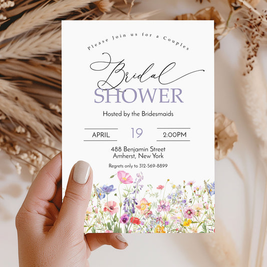 Spring Wildflowers Bridal Shower Invitation