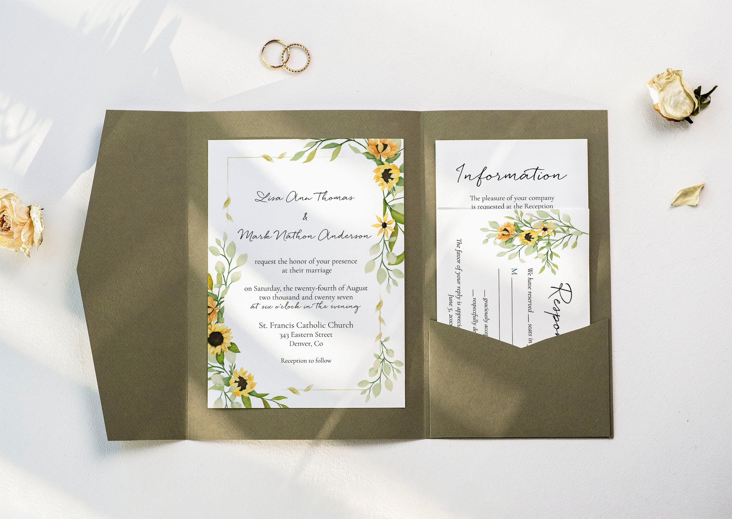 Summer Sunflower Wedding Invitation Suite