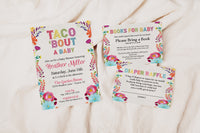 Taco About Fiesta Colorful Gender Neutral Baby Shower Invitation