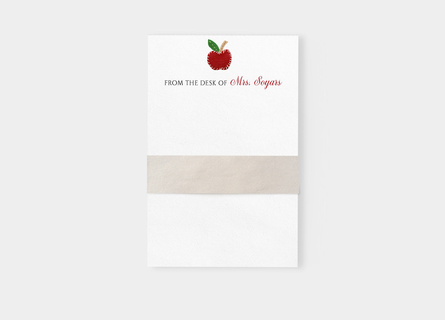 Teacher Felt Apple Personalized Notepad