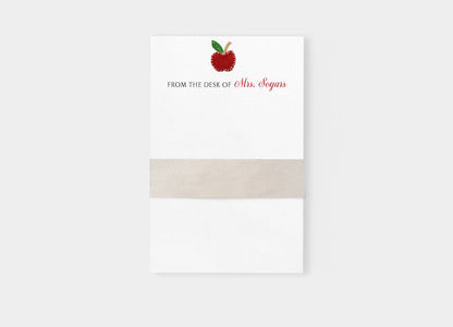 Teacher Felt Apple Personalized Notepad