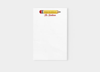 Teacher Pencil Personalized Notepad