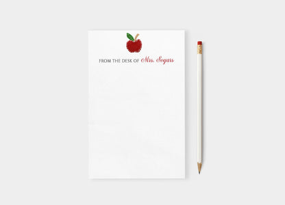Teacher Felt Apple Personalized Notepad