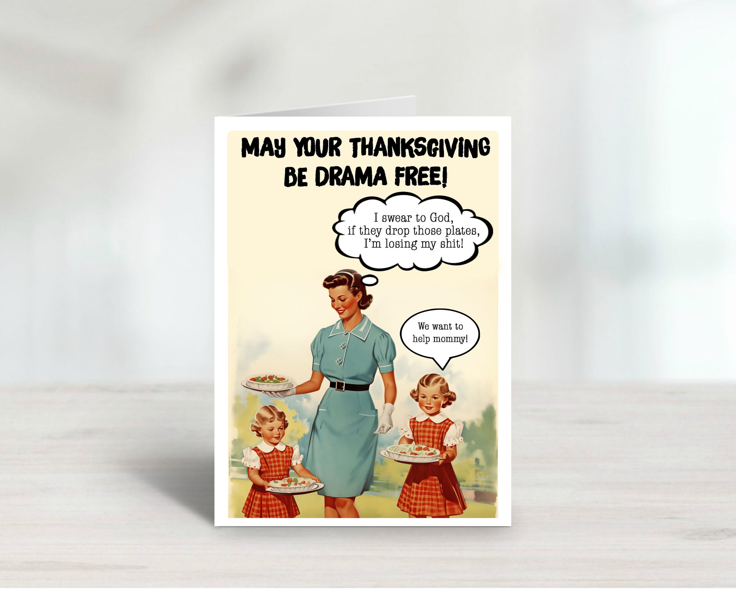 Thanksgiving Helpers Funny Greeting Card