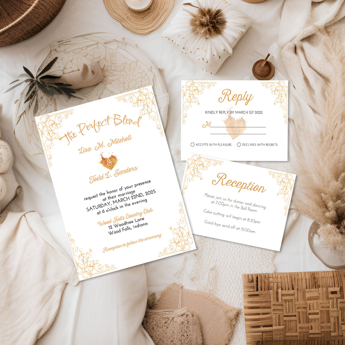The Perfect Blend Coffee Themed Wedding Invitation Suite