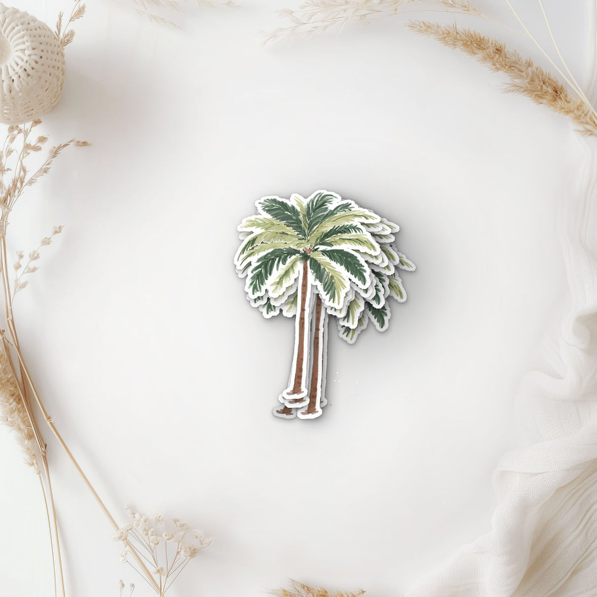 Tropical Palm Tree Vinyl Sticker Beach Lover Decal Weatherproof Coastal Sticker for Water Bottles, Laptops & Tumblers