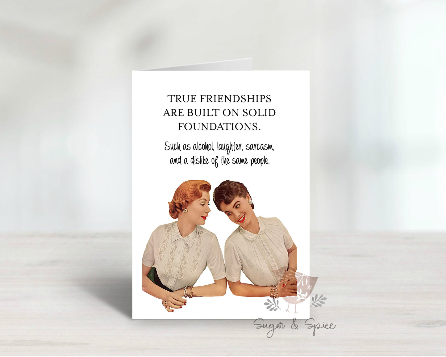 Funny Friend Birthday Card, Sarcastic Friendship Humor Greeting, Women's Card