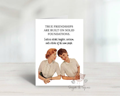 Funny Friend Birthday Card, Sarcastic Friendship Humor Greeting, Women's Card