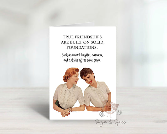 Funny Friend Birthday Card, Sarcastic Friendship Humor Greeting, Women's Card