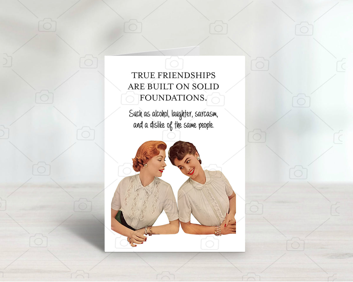 Funny Friend Birthday Card, Sarcastic Friendship Humor Greeting, Women's Card