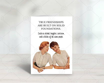Funny Friend Birthday Card, Sarcastic Friendship Humor Greeting, Women's Card