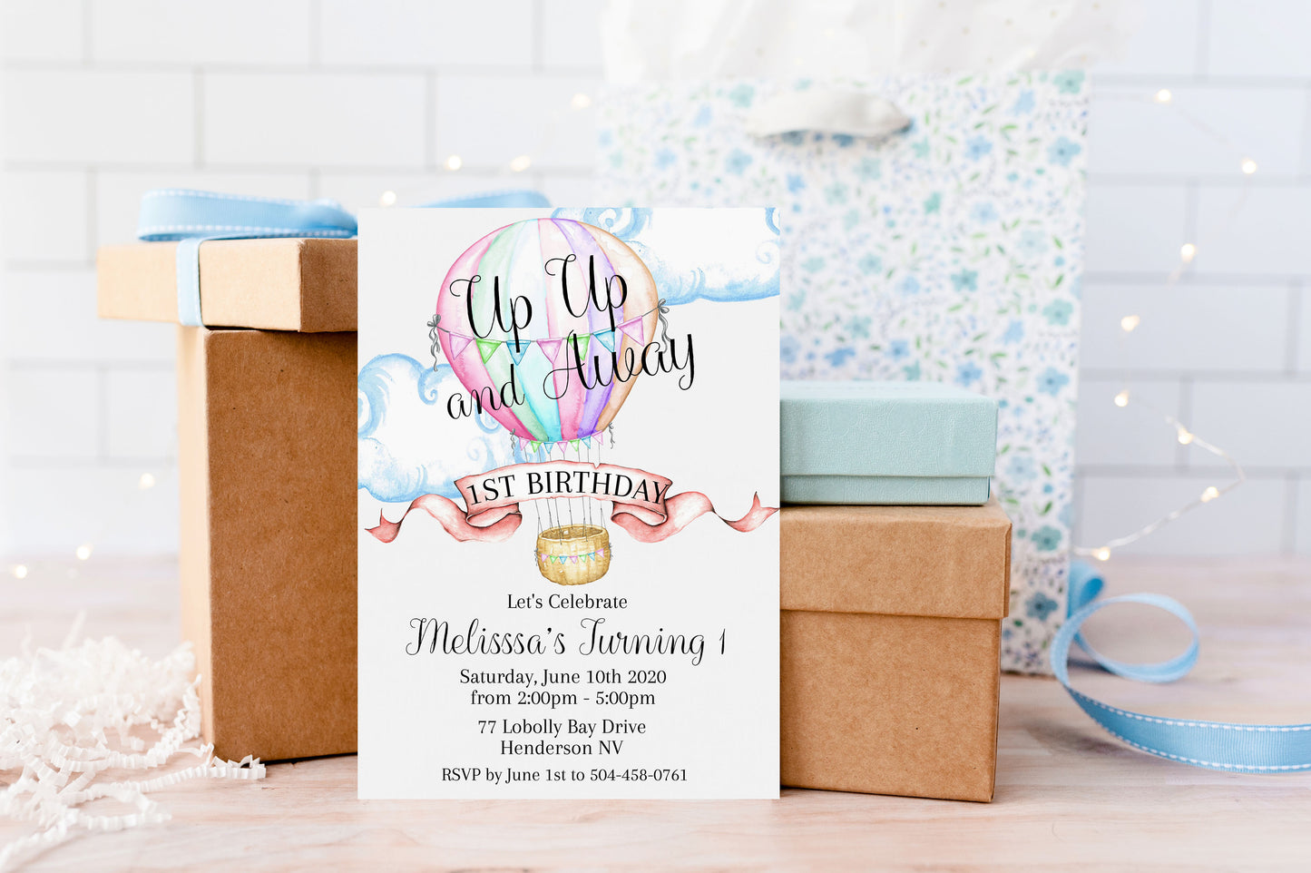 Hot Air Balloon Baby Shower Invitation (Digital Download)