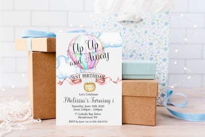 Hot Air Balloon Baby Shower Invitation (Digital Download)