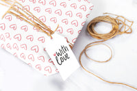 Valentine Pink Hearts Wrapping Paper Sheets