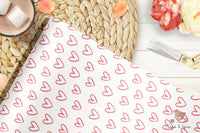 Valentine Pink Hearts Wrapping Paper Sheets