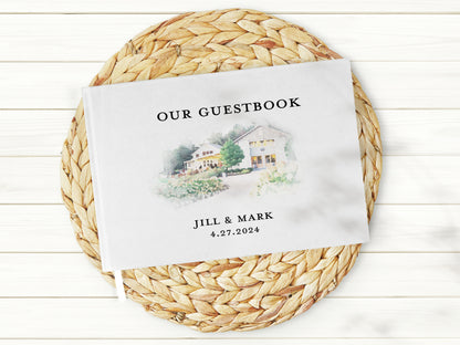 Watercolor Venue Wedding or Housewarming Guest Book