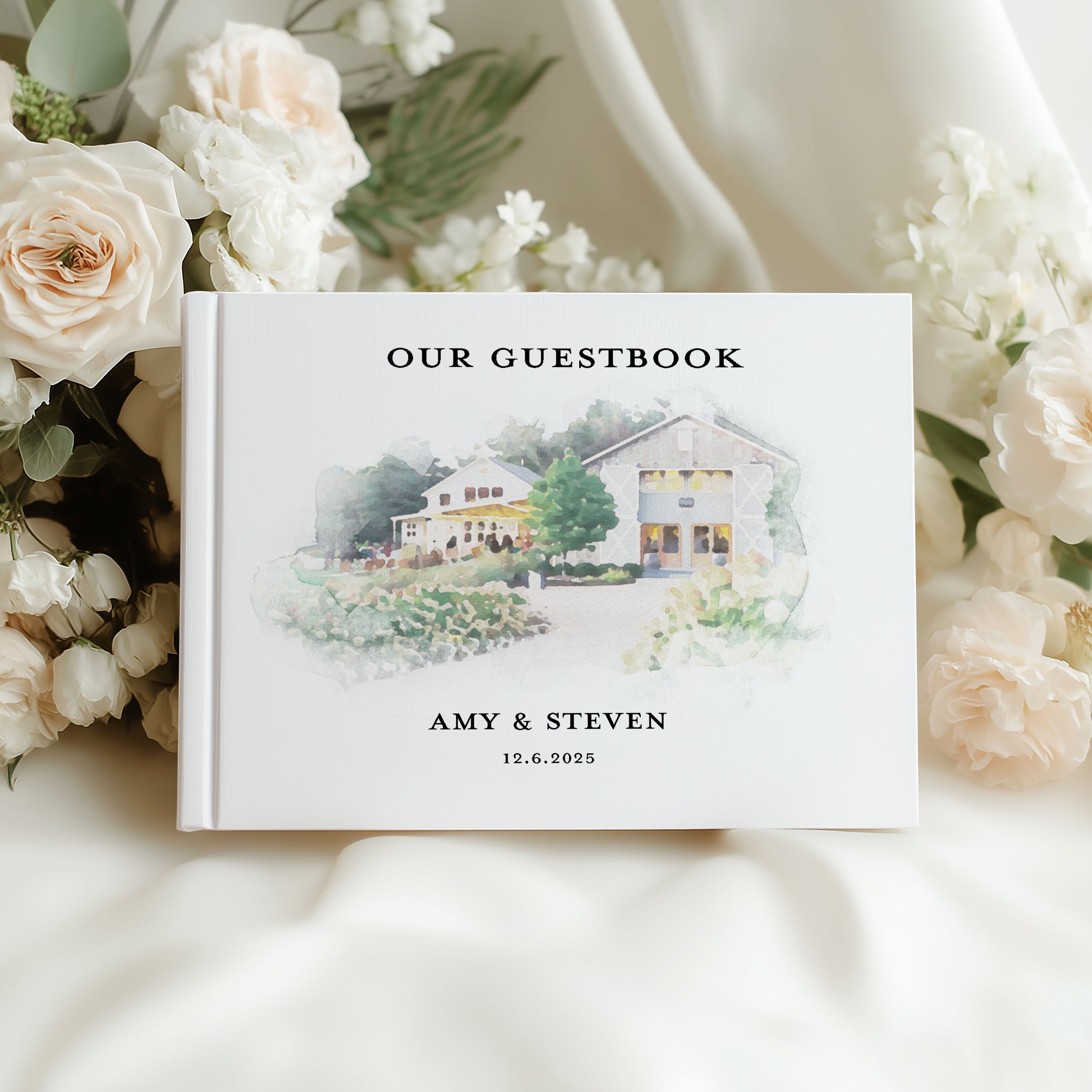Watercolor Venue Wedding or Housewarming Guest Book