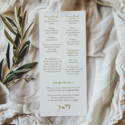 Greenery Monogram Elegant Program