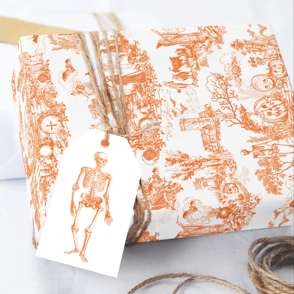 Vintage Halloween Orange Wrapping Paper