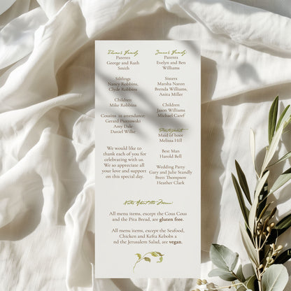 Greenery Monogram Elegant Program