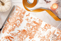 Vintage Orange Halloween Wrapping Paper Roll — Retro Pumpkin Gift Wrap