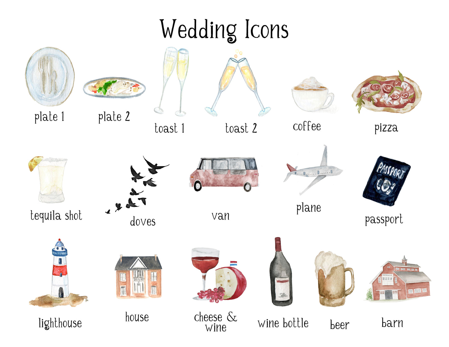 Wedding Cabo Watercolor Time Line Custom Sign