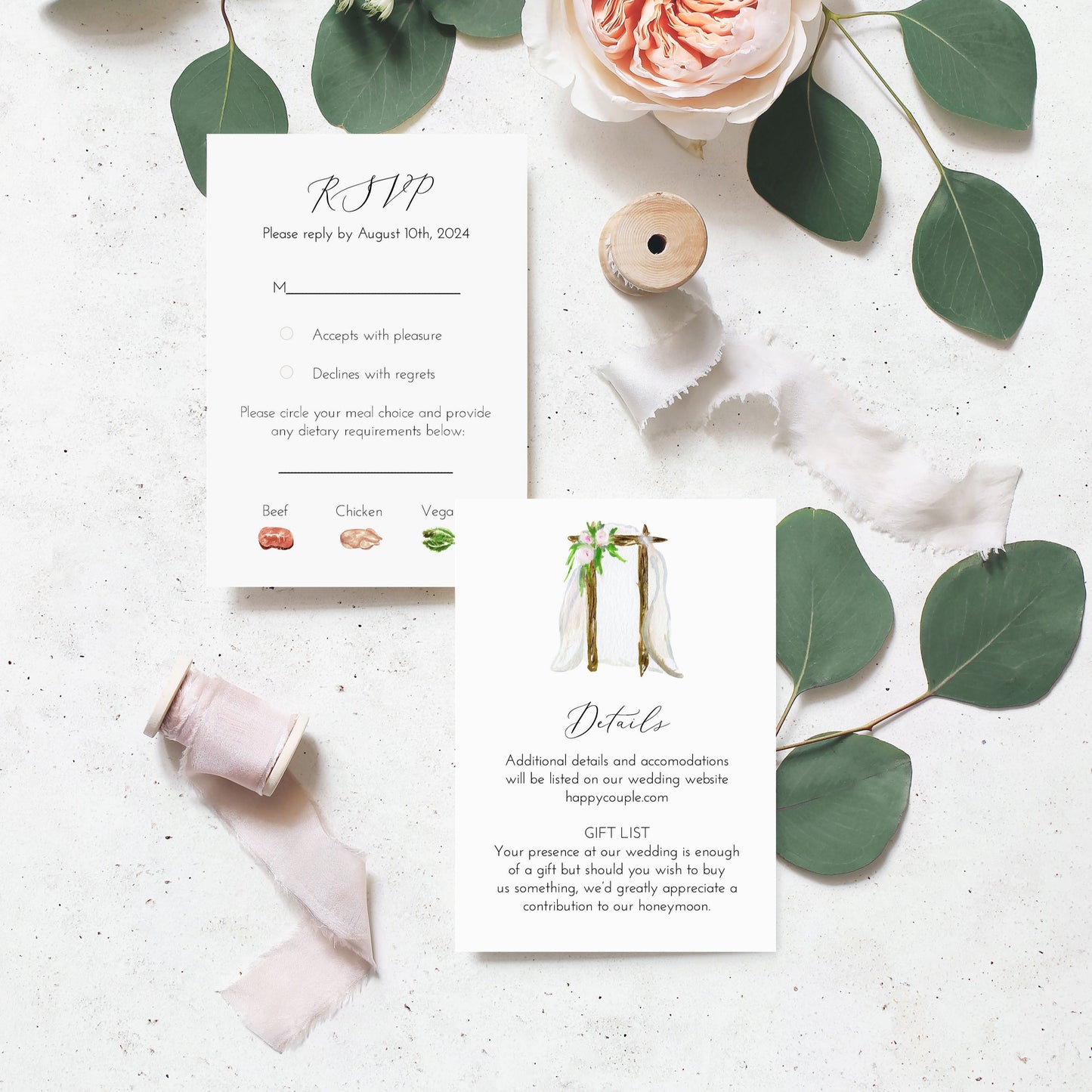 Watercolor Custom Venue Wedding Invitation Suite-Upload your Venue