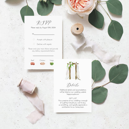 Watercolor Custom Venue Wedding Invitation Suite-Upload your Venue