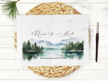 Watercolor Woodland Forest Wedding Guest Book