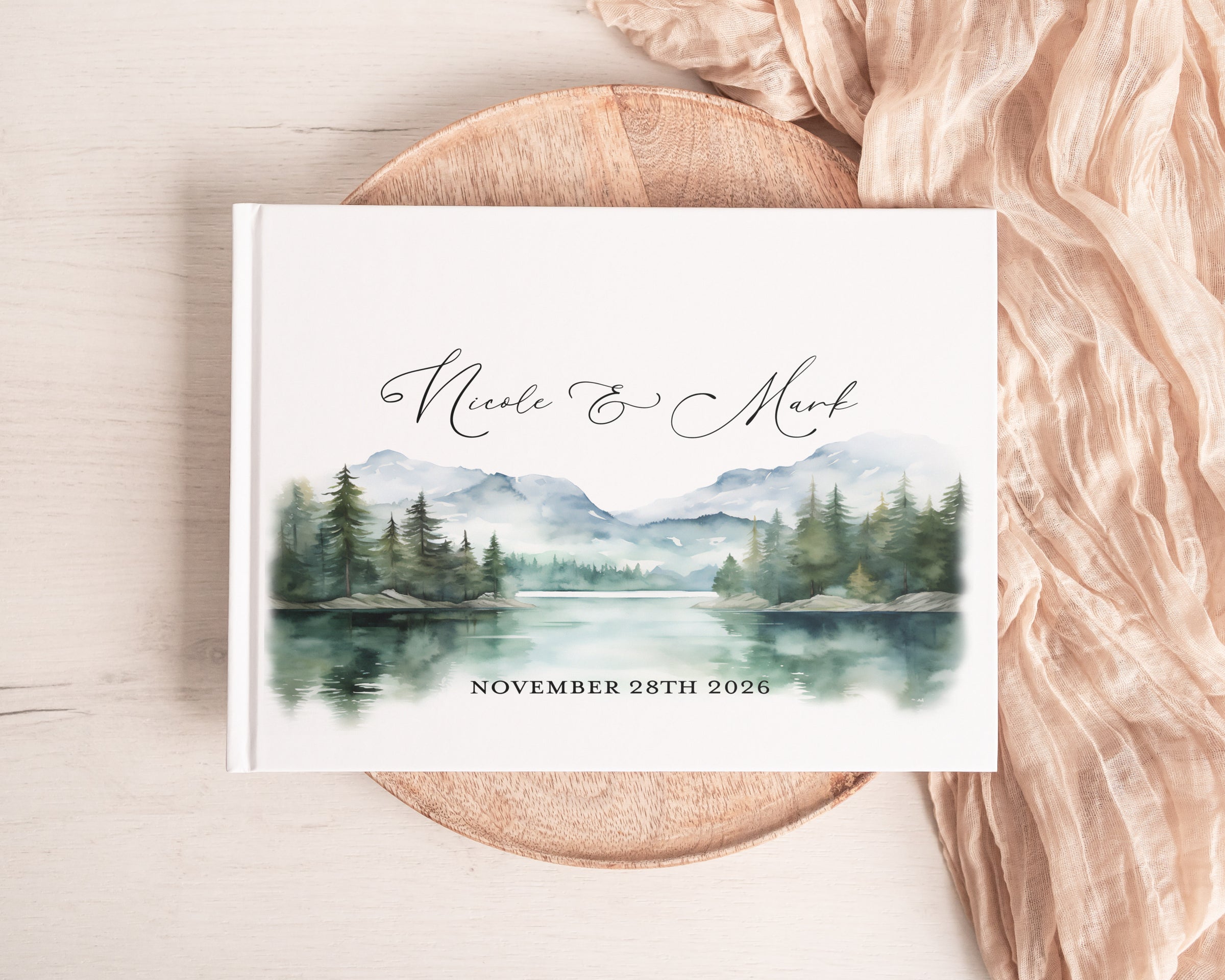 Watercolor Woodland Forest Wedding Guest Book