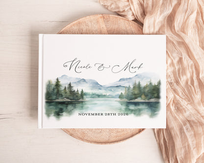 Watercolor Woodland Forest Wedding Guest Book