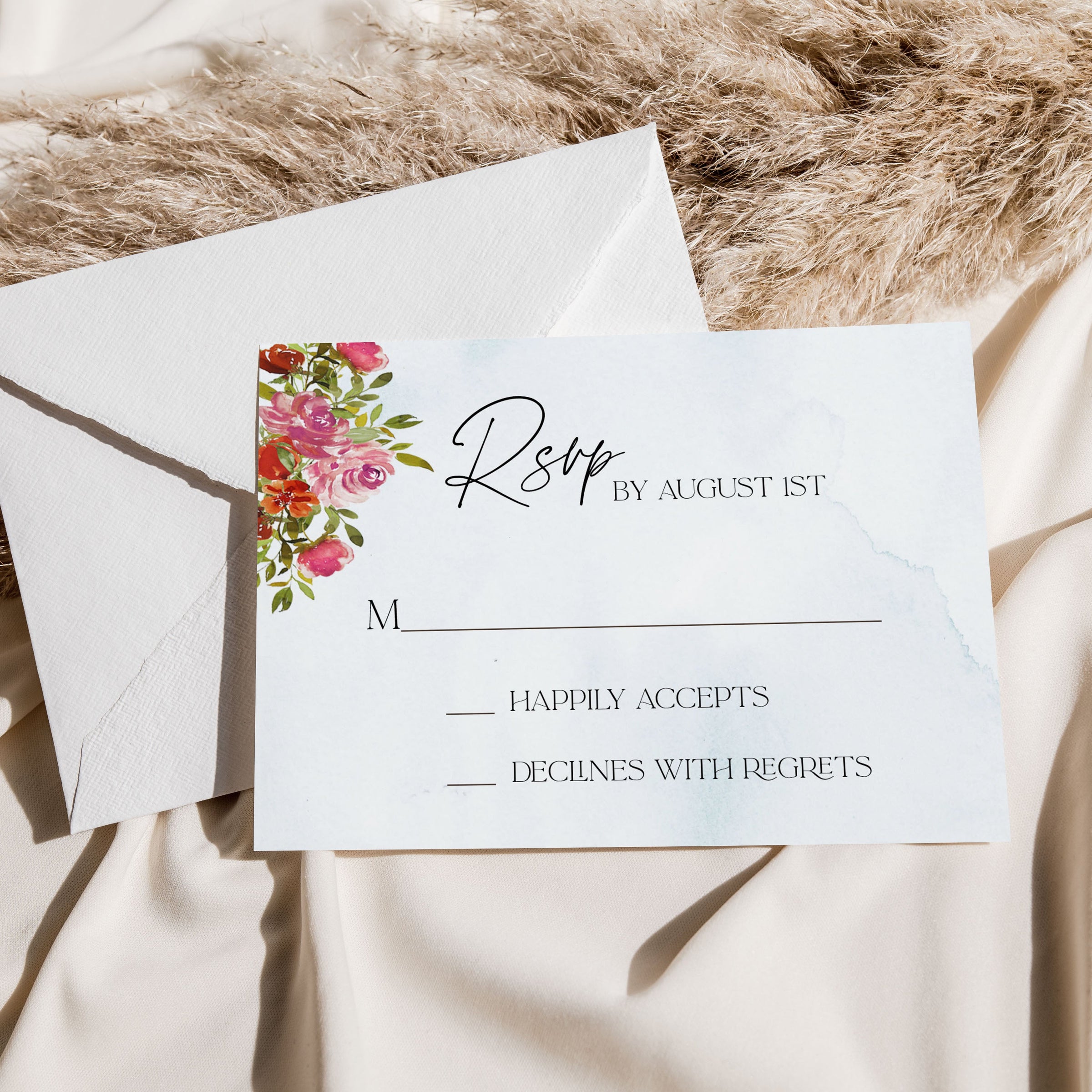Cabo Mexico Watercolor Wedding Invitation Suite with Timeline & Map
