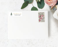 Gold Christmas Tree Holiday Return Address Sticker