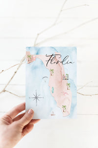 Florida Watercolor Map Save the Date