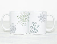 Snowflake Ceramic Mug — Winter Snowflakes 11oz & 15oz Holiday Coffee Cup