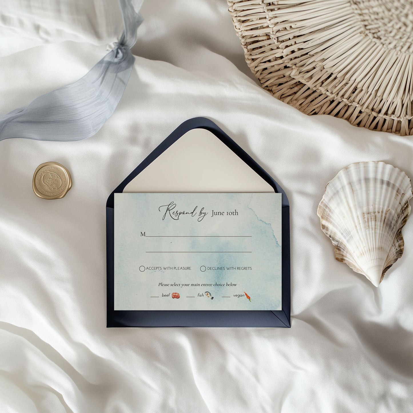 Watercolor Florida Tropical Wedding Invitation Suite