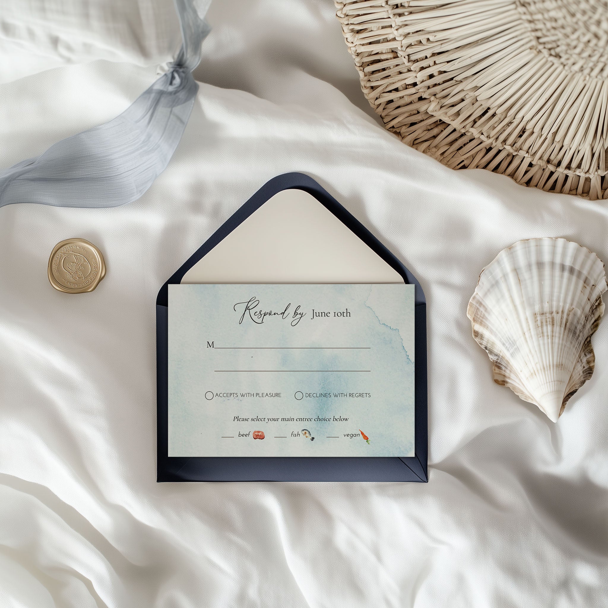 Watercolor Florida Tropical Wedding Invitation Suite