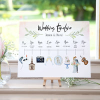 Wedding Watercolor Time Line Custom Sign