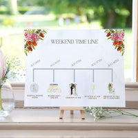 Cabo Mexico Watercolor Wedding Invitation Suite with Timeline & Map