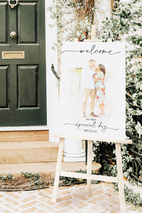 Watercolor Elegant Portrait Wedding Welcome Sign