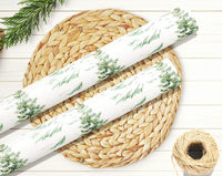 Snowy Woodland Trees Christmas Wrapping Paper Rustic Forest Gift Wrap