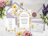 Wildflower Yellow Garden Summer Wedding Invitation Suite