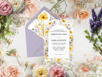 Wildflower Yellow Garden Summer Wedding Invitation Suite