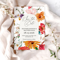 Wildflower Arch Save the Date Save the Date Template Editable Invitation Corjl Digital Download